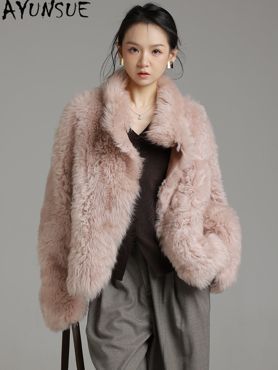Wool Coat Peacoat - AYUNSUE Mantel Bulu Kulit Domba Tuscany
