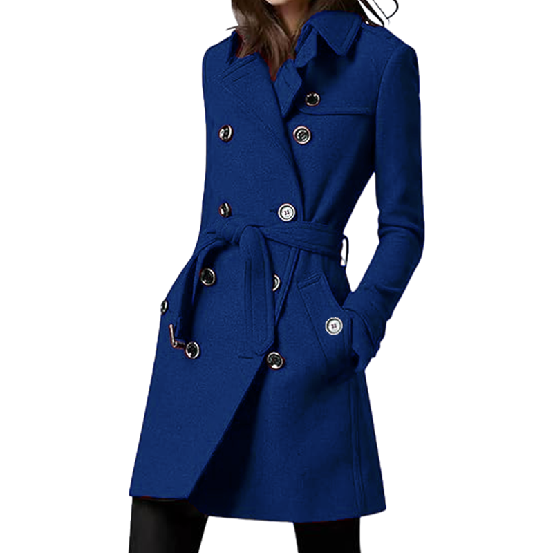 Wool Coat Peacoat - Mantel Trench wanita, pakaian wanita jalanan