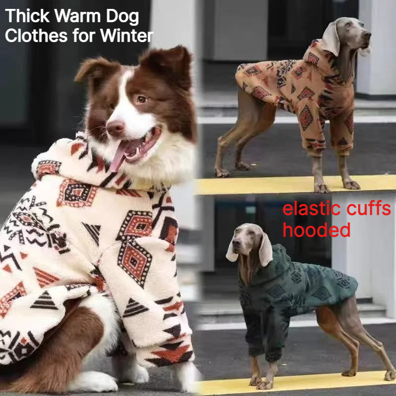 Sherpa Hoodie Fleece - Jaket Anjing Berkerudung Hangat Musim Dingin,