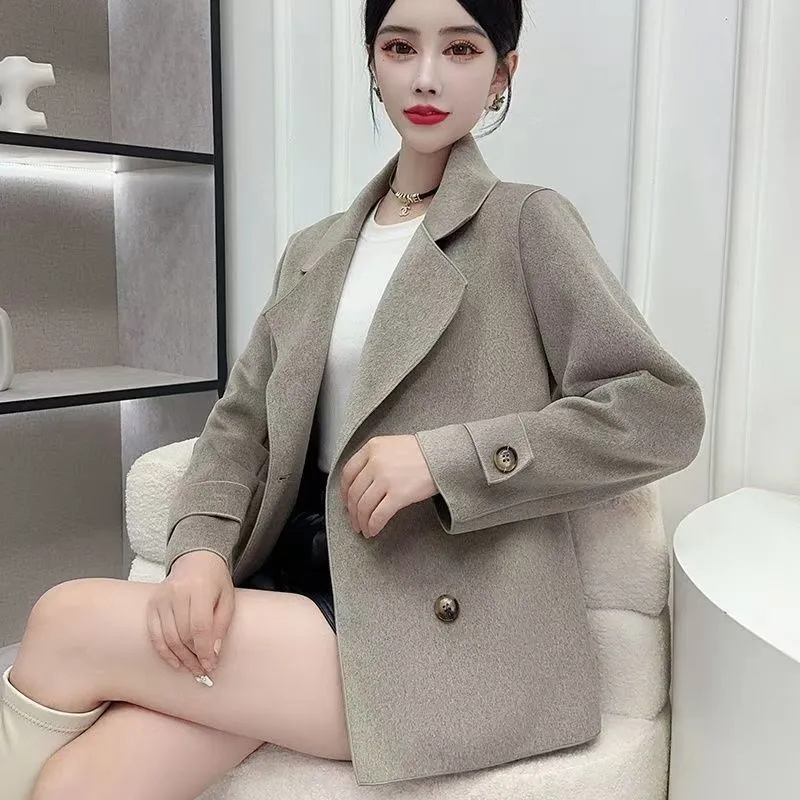 Mantel Wol Hitam Musim Gugur M - Wool Coat Peacoat ulasan dan harga