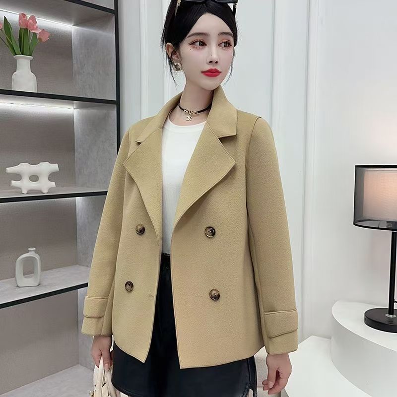 Mantel Wol Hitam Musim Gugur M - Wool Coat Peacoat ulasan dan harga